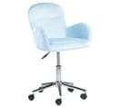 Chaise De Bureau Velours Bleu Clair Priddy