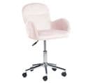 Chaise De Bureau Velours Rose Priddy