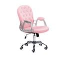 Chaise De Bureau Pivotante En Pu Avec Cristaux Rose Princess