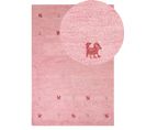 Tapis Gabbeh En Laine 140 X 200 Cm Rose Yulafi