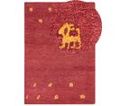 Tapis Gabbeh En Laine 160 X 230 Cm Rouge Yarali