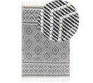 Tapis En Laine Noir Et Blanc 160 X 230 Cm Savuca