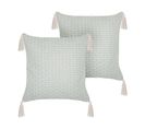 Lot De 2 Coussins Vert Menthe Hakone 42 X 42 Cm