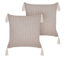 Lot De 2 Coussins Taupe Hakone 42 X 42 Cm