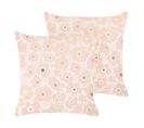 Lot De 2 Coussins Velours Rose Triteleia 45 X 45 Cm