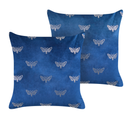 Lot De 2 Coussins Velours Bleu Marine Yuzuri 45 X 45 Cm