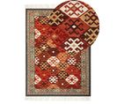 Tapis Kilim En Laine Multicolore 140 X 200 Cm Urtsadzor