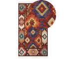 Tapis Kilim En Laine Multicolore 80 X 150 Cm Zovuni