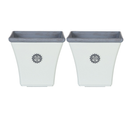 Lot De 2 Pots De Fleurs Blancs 43 X 43 X 39 Cm Elateia