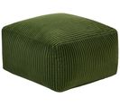 Pouf En Velours Côtelé Vert 50 X 50 X 30 Cm Mukki