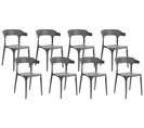 Lot De 8 Chaises De Salle à Manger Gris Foncé Gubbio