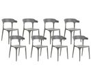 Lot De 8 Chaises De Salle à Manger Gris Clair Gubbio