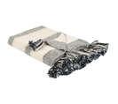 Plaid En Coton 130 X 170 Cm Beige Et Gris Cayir