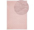 Tapis En Fausse Fourrure De Lapin 160 X 230 Cm Rose Gharo