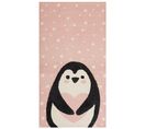 Tapis Enfant Imprimé Pingouin En Coton 80 X 150 Cm Rose Pengkol