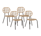 Lot De 4 Chaises De Jardin En Polyrotin Naturel Pratello