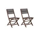 Lot De 2 Chaises Pliantes En Bois D'acacia Foncé Cesana