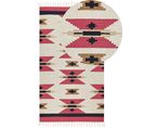 Tapis Kilim En Coton 80 X 150 Cm Multicolore Garni