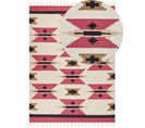 Tapis Kilim En Coton 160 X 230 Cm Multicolore Garni