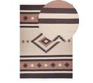 Tapis Kilim En Coton 140 X 200 Cm Beige Et Marron Aragats