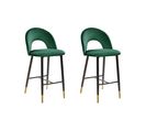 Tabouret De Bar Set De 2 Velours Vert Émeraude Falton