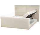 Lit Boxspring En Tissu 180 X 200 Cm Beige Aristocrat