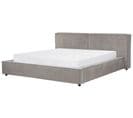 Lit Double En Tissu Gris 180 X 200 Cm Linards