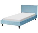 Lit Simple En Velours Bleu Clair 90 X 200 Cm Fitou