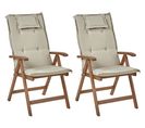 Chaise De Jardin Set De 2 Bois Taupe Amantea