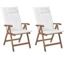 Chaise De Jardin Set De 2 Bois Blanc Cassé Amantea