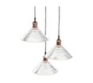 Lampe Suspension à 3 Lumières En Verre Transparent Curone