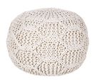 Pouf En Coton Macramé Beige D 50 Cm Triman