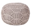 Pouf En Coton Macramé Taupe D 50 Cm Triman