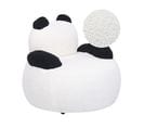 Fauteuil Panda En Bouclettes Blanc Et Noir Pour Enfant Viby