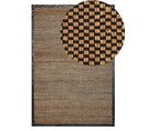 Tapis En Jute Noir Et Beige 140 X 200 Cm Gerce