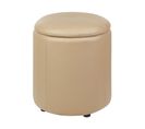 Pouf Coffre En Cuir Pu Beige Maryland