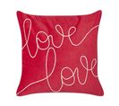 Coussin Broderie Coton Rouge Siderasis 45 X 45 Cm