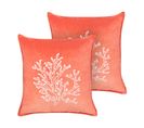 Lot De 2 Coussins Coton Corail Nori 45 X 45 Cm