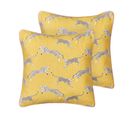 Lot De 2 Coussins Coton Jaune Arales 45 X 45 Cm