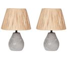 Lot De 2 Lampes à Poser En Céramique Grise Arwadito