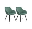 Chaise De Salle à Manger Set De 2 Velours Vert Foncé Casmalia