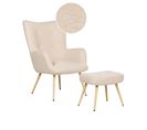 Bouclé Fauteuil Beige Vejle