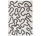 Tapis En Viscose 160 X 230 Cm Noir Et Blanc Kappar