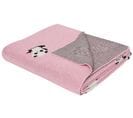 Plaid Enfant Avec Motif De Pandas En Coton Rose 130 X 170 Cm Talokan