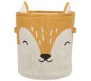 Panier Renard En Coton Beige Et Orange Harrori