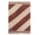 Tapis Avec Motif Rayé En Coton 140 X 200 Cm Marron Et Beige Xuluf