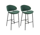 Tabouret De Bar Set De 2 Tissu Vert Foncé Kiana