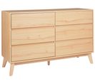 Commode à 6 Tiroirs En Bois Clair Sardis