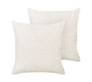 Lot De 2 Coussins Gaufré Blanc Cassé Surmi 45 X 45 Cm