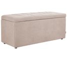 Pouf Avec Rangement En Tissu Beige Orem